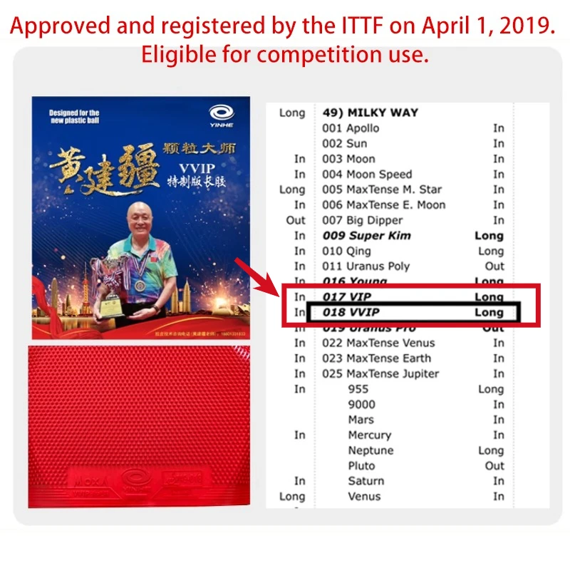 YINHE VVIP Maste Long Pips Tab - Table Tennis Club review and price